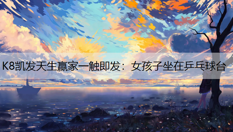 女孩子坐在乒乓球台